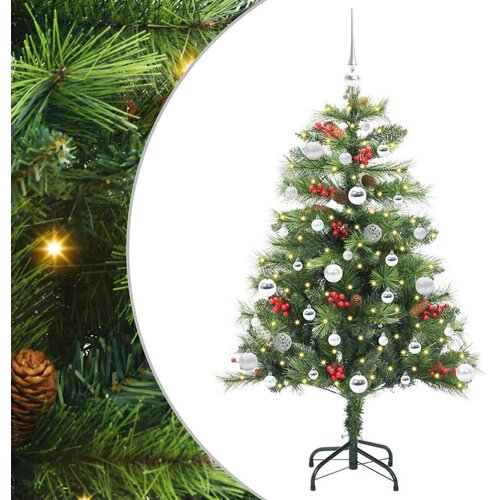 vidaXL Umestno božično drevo z LED lučmi Zelena 150 cm PVC in kovina, (5000067515) Cene