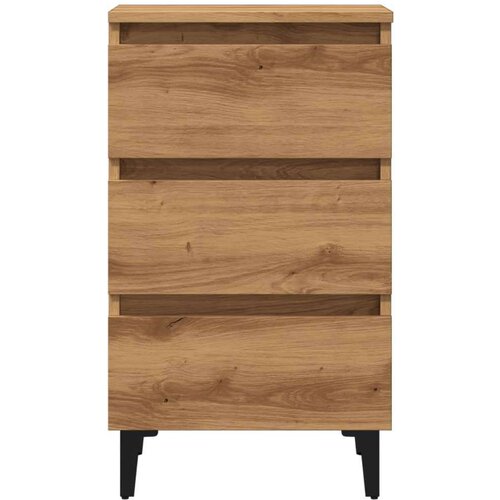 VidaXL Krevetni ormarić s metalnim nogama Artisan hrast 40x35x69 cm Slike