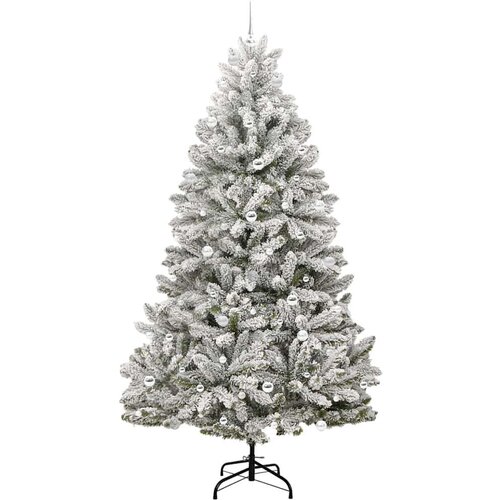  Umjetno božićno drvce Zelena i bijela 240 cm PVC i metal Slike