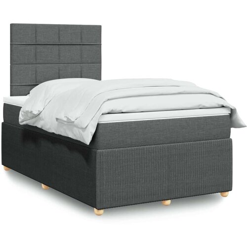 vidaXL Box spring postelja z vzmetnico temno siva 120x190 cm blago Cene