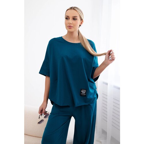 Kesi Włoski Cotton set blouse + trousers nautical Slike