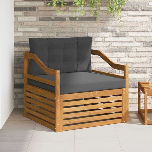  Set vanjskih sofa Čvrsto drvo akacije Prirodna - Prirodno i antracit Nagnuto Cijene