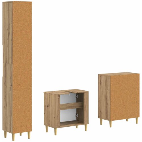  Set za kupaonicu od 3 dijela DELFT Hrast artisan Slike