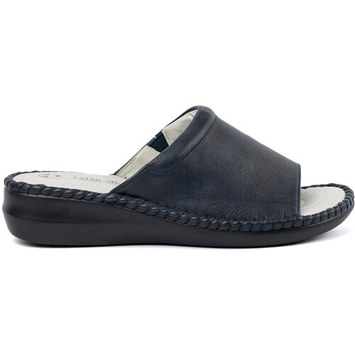 BOSHIMAO Women's flip-flops with leather insole navy blue Cene