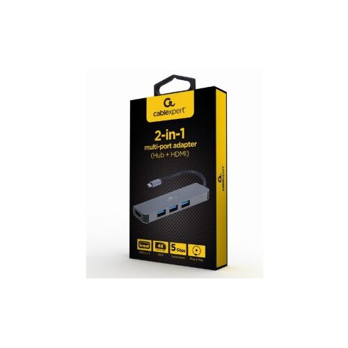 Docking station USB adapter Type-C to HDMI + USB HUB 3.2 GEMBIRD A-CM-COMBO2-01 Cijene