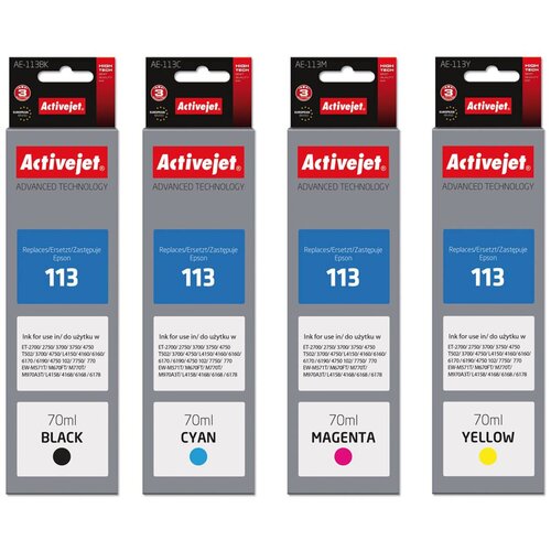 Activejet Epson kompatibilna ink črnila 113 , 113BK , 113C , 113M , 113Y - komplet 4 kom Cene