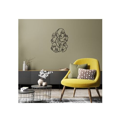 Wallxpert Zidna dekoracija Facce-1, 42 x 60 cm, Crna Slike