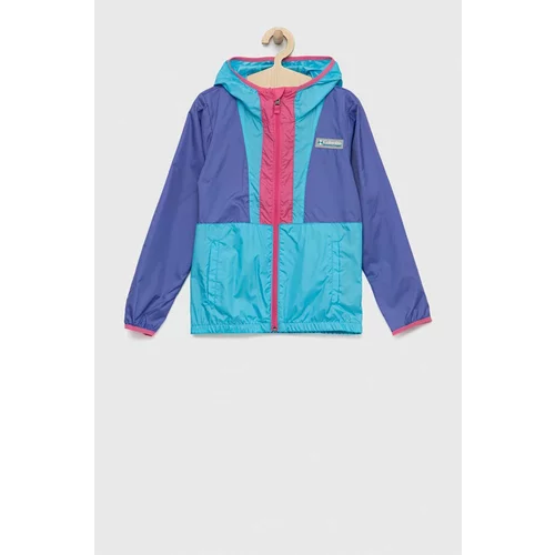 Columbia Otroška jakna Back Bowl Hooded Windbreaker vijolična barva