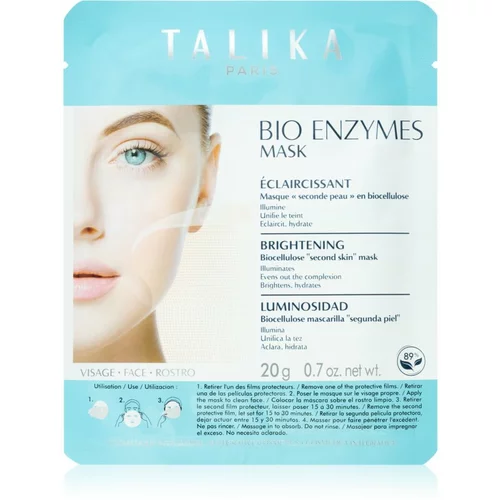 Talika Bio Enzymes Mask Brightening osvetlitvena maska v krpicah 20 g za ženske