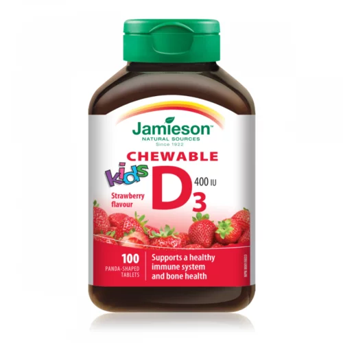 Jamieson Vitamin D3, bonboni za otroke z okusom jagode