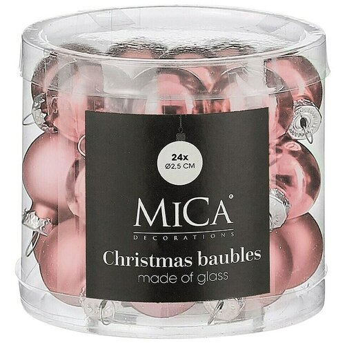 Mica Decorations Božićne kuglice (Roza, Staklo, Promjer: 2,5 cm, 24 Kom.) Cijene