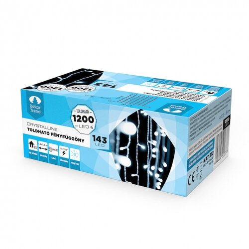 Dekortrend Novogodišnja svetleća zavesa Crystaline 143 LED hladno bela Cene