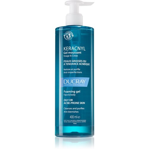 Ducray Keracnyl pjenasti gel za čišćenje za masno lice sklono aknama 400 ml Cijene