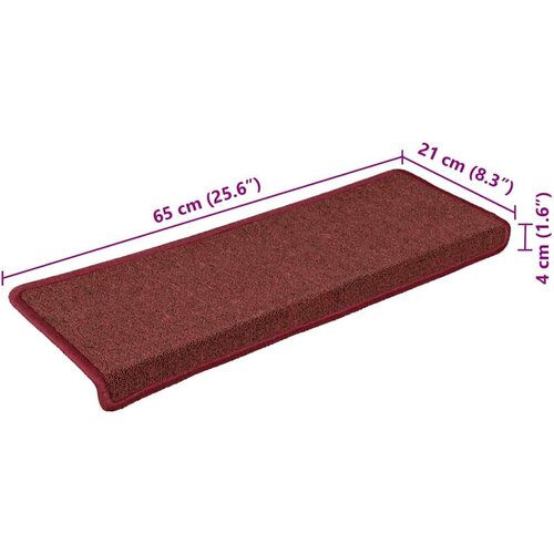  Otirači za stepenice 30 kom 65x21x4 cm mat crveni Slike