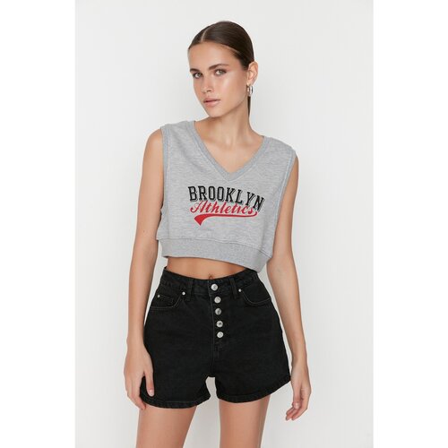 Trendyol Black Front Buttoned Denim Shorts Slike