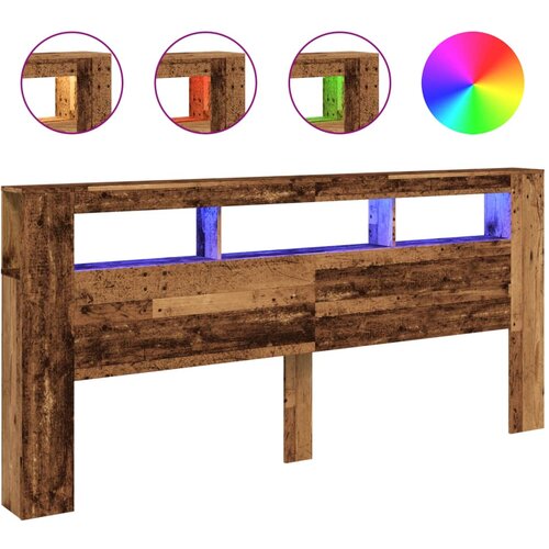 Maison Chic led posteljno vzglavje - vzglavna omarica - nočna omarica starinski les 220x18,5x103,5 cm inž. les, (21712608) Cene