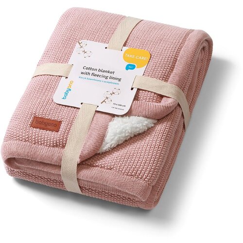 BabyOno Pletena pamučna dekica obostrana 75x100 cm, roza Slike