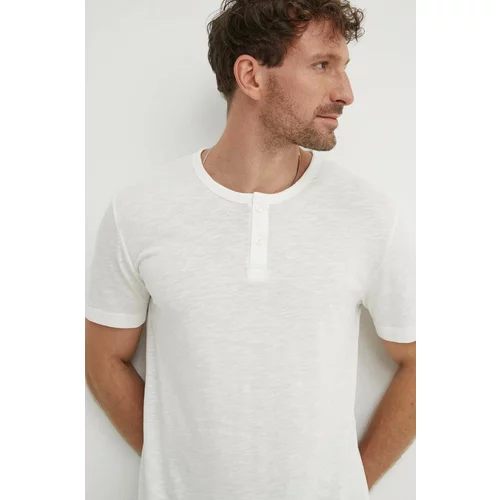 Marc O'Polo Bombažna kratka majica moška, bela barva, 436217651236