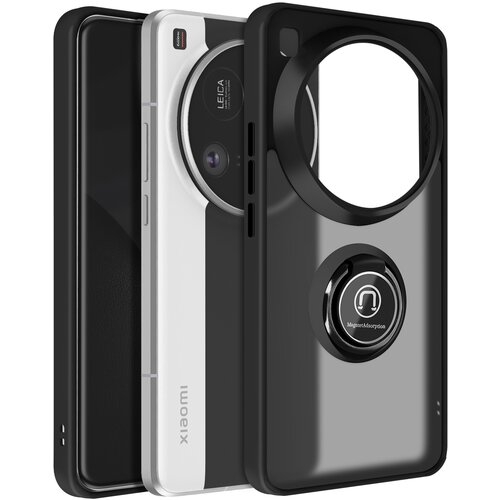 AVIZAR Ohišje za Xiaomi 15 Ultra Magnetic Ring prozoren hrbet, Črna, (5000014896) Cene