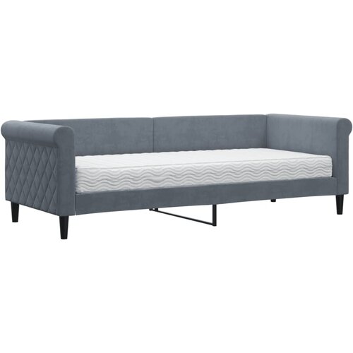 VidaXL Dnevni krevet s madracem tamnosivi 80 x 200 cm bar&amp;scaron;unasti Slike