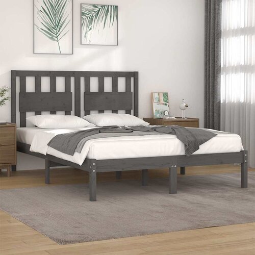  Okvir za krevet od masivne borovine sivi 200 x 200 cm Slike