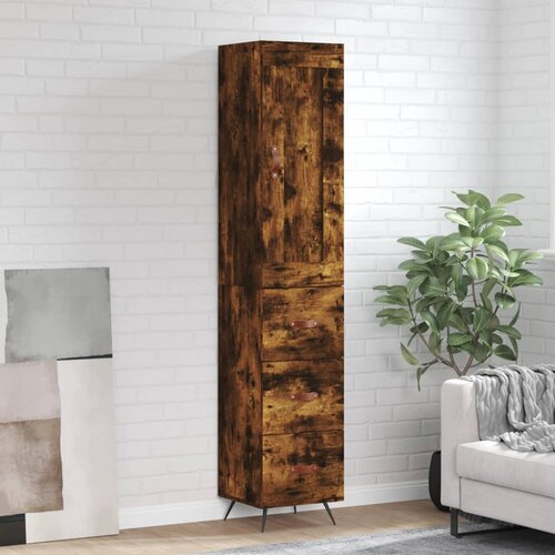 vidaXL Visoka omara dimljeni hrast 34,5x34x180 cm inženirski les Cene