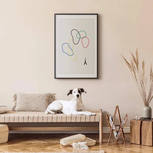  Plakat Colorful Circles - digital graphic - minimalism 29.7x42 Crni okvir s margom Cijene
