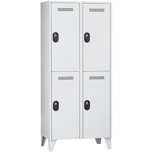 Wolf Garderobna omara, višina predelka 820 mm, VxŠxG 1850 x 800 x 500 mm, širina razdelka 400 mm, barva korpusa / vrat svetlo siva / svetlo siva Cene