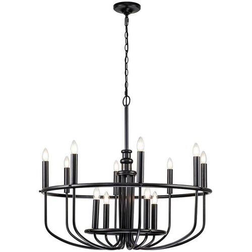 Kichler KL-CAPITOL-HILL12-BLK-Luster na lancu CAPITOL HILL 12xE14/40W/230V crna Cene