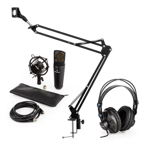Auna MIC-920B USB mikrofonski komplet V3, studio slušalke, kondenzatorski mikrofon, mikrofonska roka