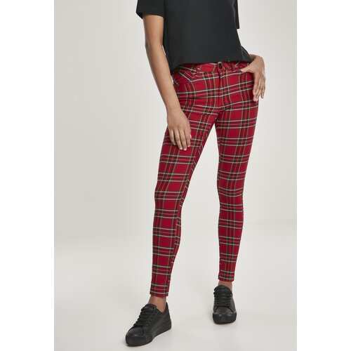 UC Ladies Women's Skinny Tartan Trousers red/bl Cene