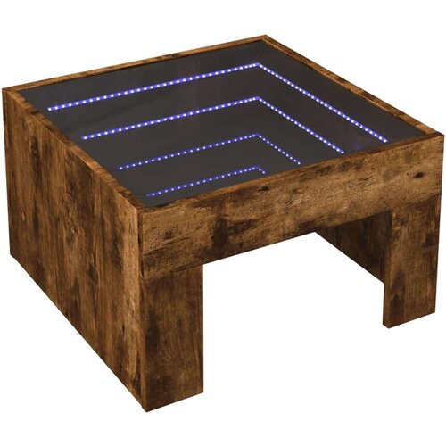  Stolić s beskonačnim LED svjetlima boja hrasta 50x50x30 cm Slike
