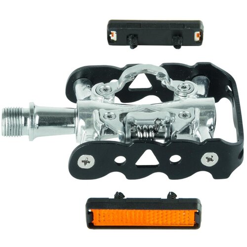  PEDALE SPD 9/16 KOMBINIRANE ALU M-WAVE PEASY, + BLOKEJE , BOJA: SREBRNO-CRNA Slike