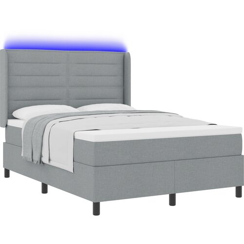 vidaXL krevet s oprugama i madracem &amp  LED svjetlosiva 160x200 cm tkanina Cijene