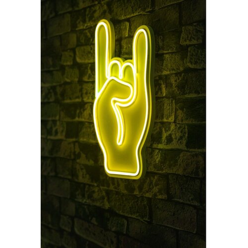 Wallity Dekorativna plastična LED rasveta Rock N Roll Sign Yellow Slike