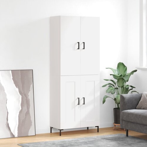  Visoka komoda bijela 69,5x34x180 cm konstruirano drvo Cene
