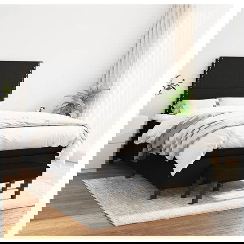 VidaXL Box spring postelja z vzmetnico črn 120x200 cm blago Slike