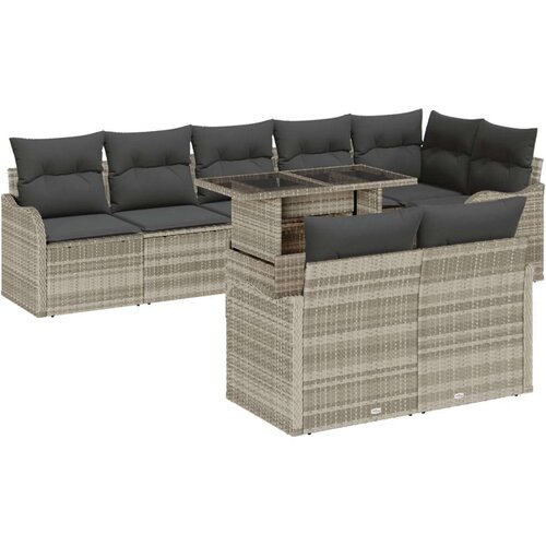  Vrtna garnitura - 9-dijelni set vrtnih sofa s jastučićima svjetlosivi poli ratan  2-sjedna vrtna sofa s jastučićima svjetlosivi Cijene