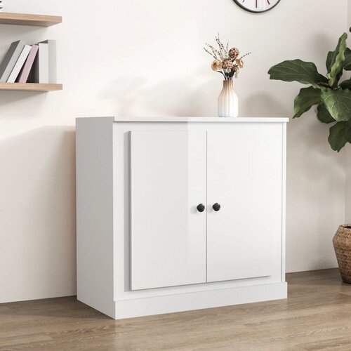  Komoda sjajna bijela 70x35,5x67,5 cm od konstruiranog drva Slike