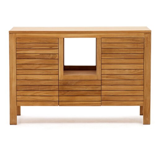 Kave Home nizka omarica za pod umivalnik iz masivnega tika v naravni barvi 120x80 cm neria Cene