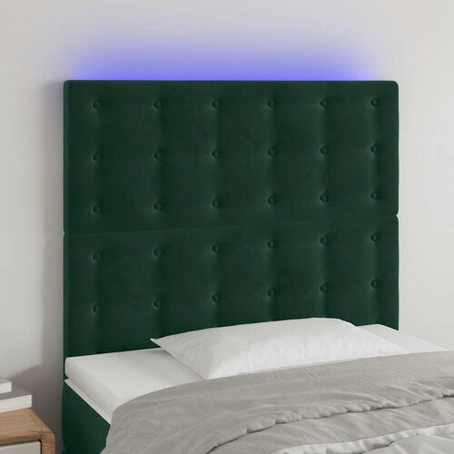  LED uzglavlje tamnozeleno 90x5x118/128 cm bar&scaron;unasto Cijene