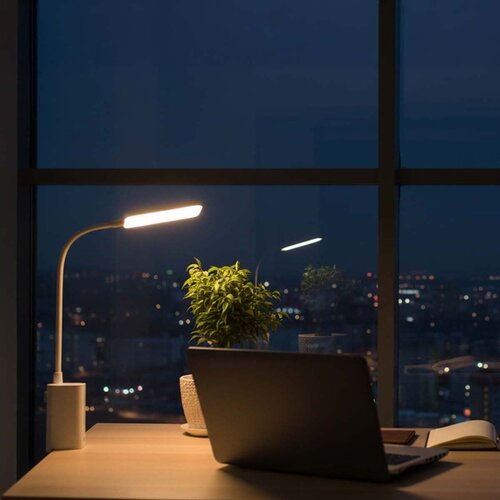 Nedis LTLR10WT - LED prigu&amp;scaron;iva punjiva dodirna stona lampa sa kopčom LED/5W/1200 mAh bela Slike