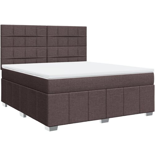VidaXL Box spring postelja z vzmetnico temno rjava 180x200 cm blago, (21309310) Slike