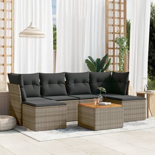 VidaXL 7-dijelni set vrtnih sofa sivi od poliratana Slike