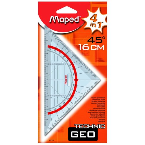 Maped Geotrikotnik Technic z držalom, 16 cm Cene