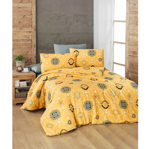 Mijolnir Žuta pamučna posteljina za bračni krevet 200x200 cm Legend –