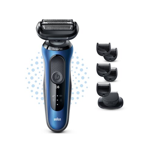 Braun Series 6 61-B1500s električni aparat za brijanje + zamjenske glave Blue Cene