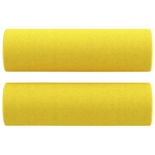  2-dijelni set sofa s jastucima svjetložuti od tkanine Slike