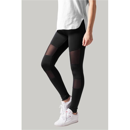 Urban Classics Women's Tech Mesh Leggings - Black Cene