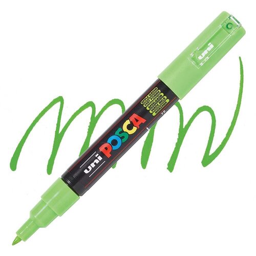 POSCA Uni flomaster; konica 0,7 mm bullet; jabolčno zelen, (22005589) Slike